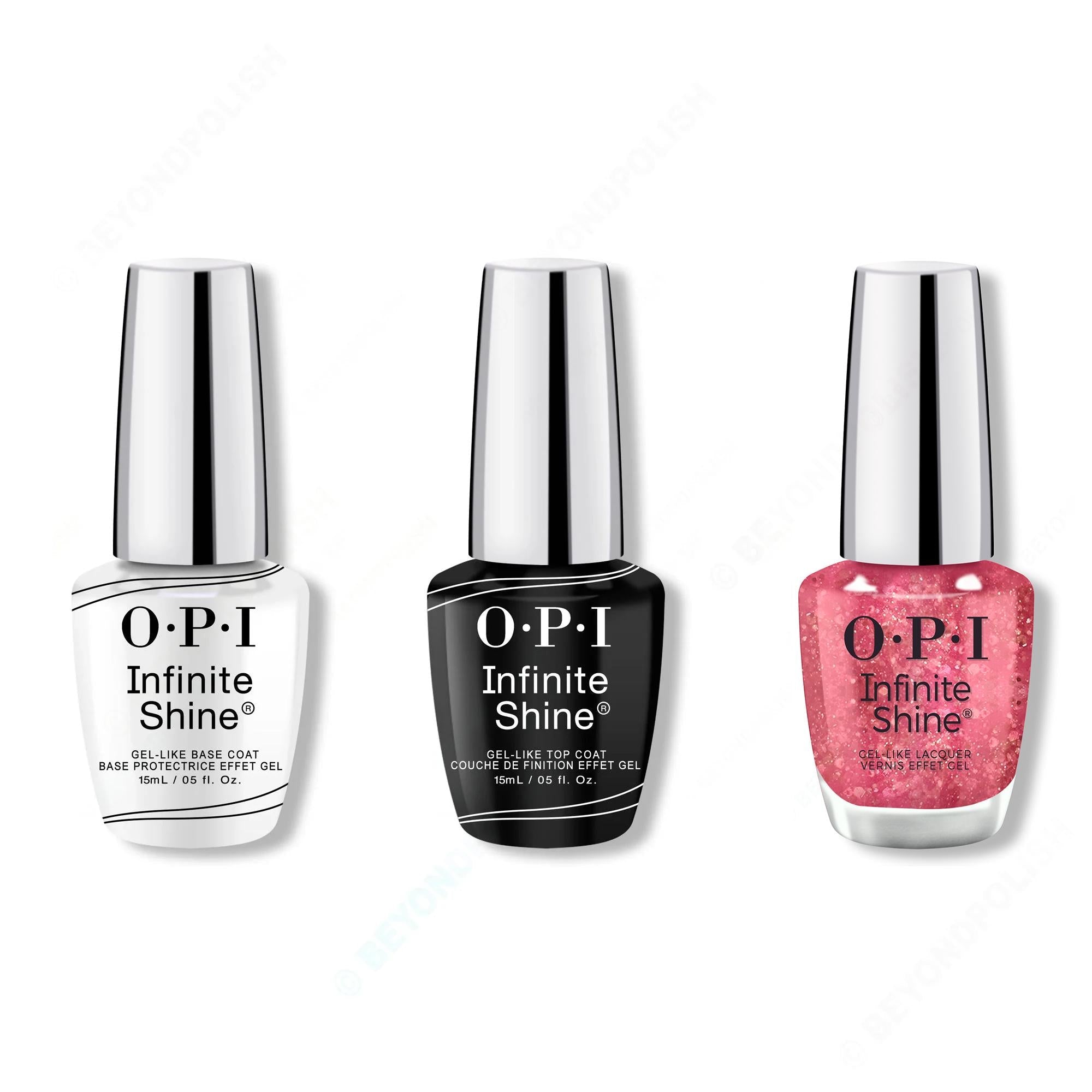 OPI - Infinite Shine Combo - Base, Top & Servin' Pink - Long Lasting Formula