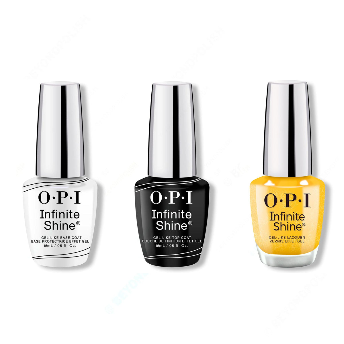 OPI - Infinite Shine Combo - Base, Top & Slay Hello to Yellow - Long Lasting Formula