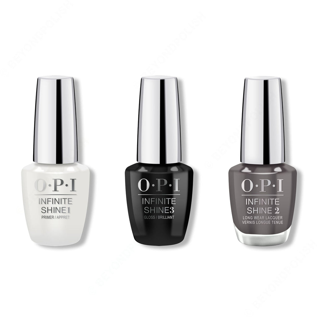 OPI - Infinite Shine Combo - Base, Top & Steel Waters Run Deep - Long Lasting Formula