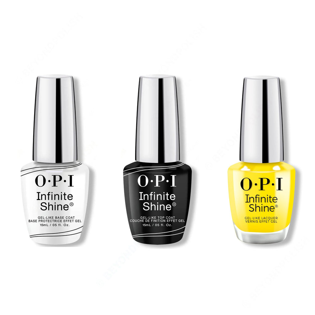 OPI - Infinite Shine Combo - Base, Top & Sunkissed and Tell - Long Lasting Formula