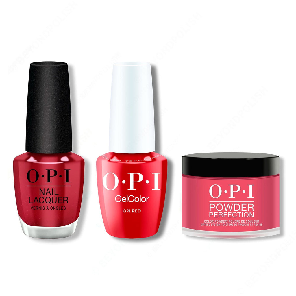 OPI - Intelli-Gel, Lacquer & Dip Combo - OPI Red - Long Lasting Formula