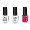 OPI - Nail Lacquer Combo - Base, Top & 15 Minutes of Flame - Long Lasting Formula