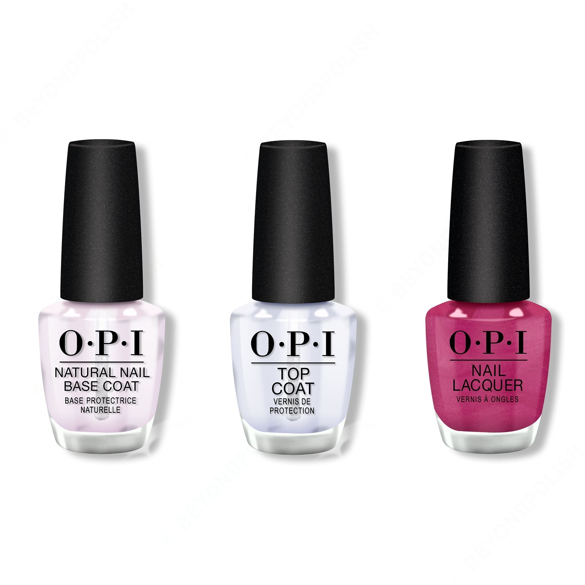 OPI - Nail Lacquer Combo - Base, Top & A Rose At Dawn... Broke By Noon 0.5 oz - Long Lasting Formula