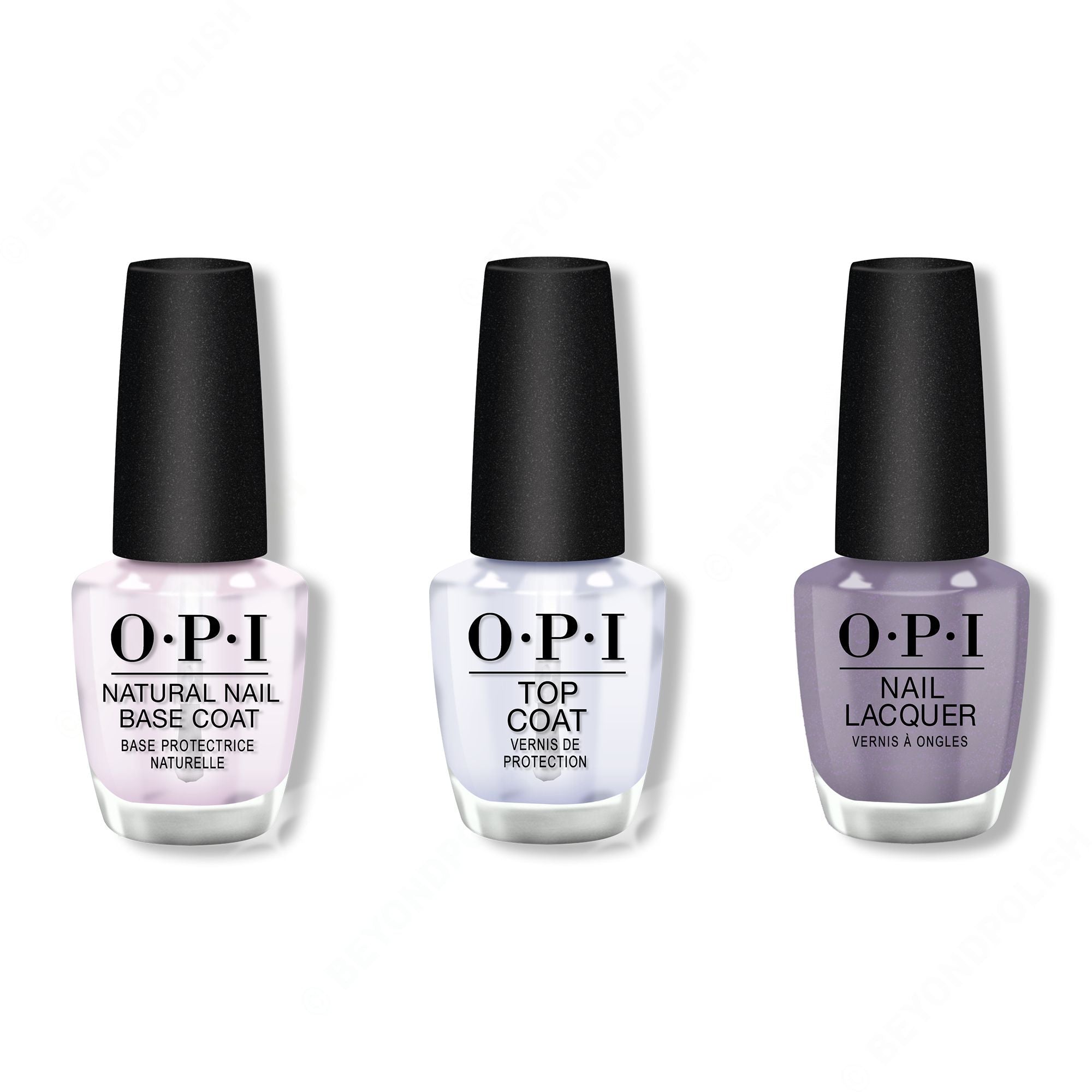 OPI - Nail Lacquer Combo - Base, Top & Addio Bad Nails, Ciao Great Nails 0.5 oz - Long Lasting Formula