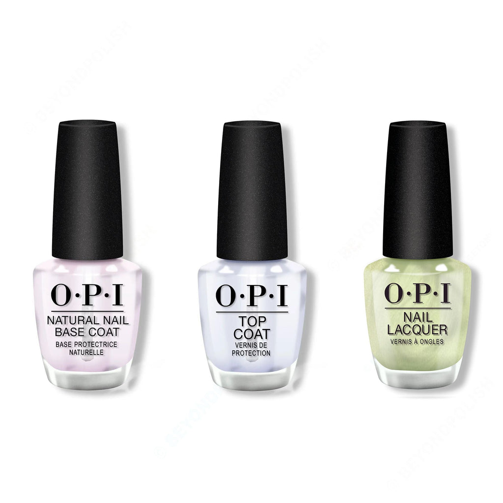 OPI - Nail Lacquer Combo - Base, Top & AppointMINT Confirmed - Long Lasting Formula