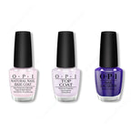 OPI - Nail Lacquer Combo - Base, Top & Aquarius Renegade - Long Lasting Formula