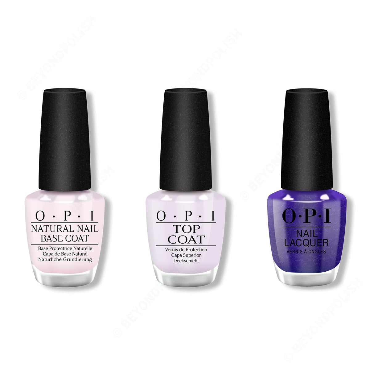 OPI - Nail Lacquer Combo - Base, Top & Aquarius Renegade - Long Lasting Formula