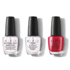 OPI - Nail Lacquer Combo - Base, Top & Art Walk in Suzi's Shoes - Long Lasting Formula