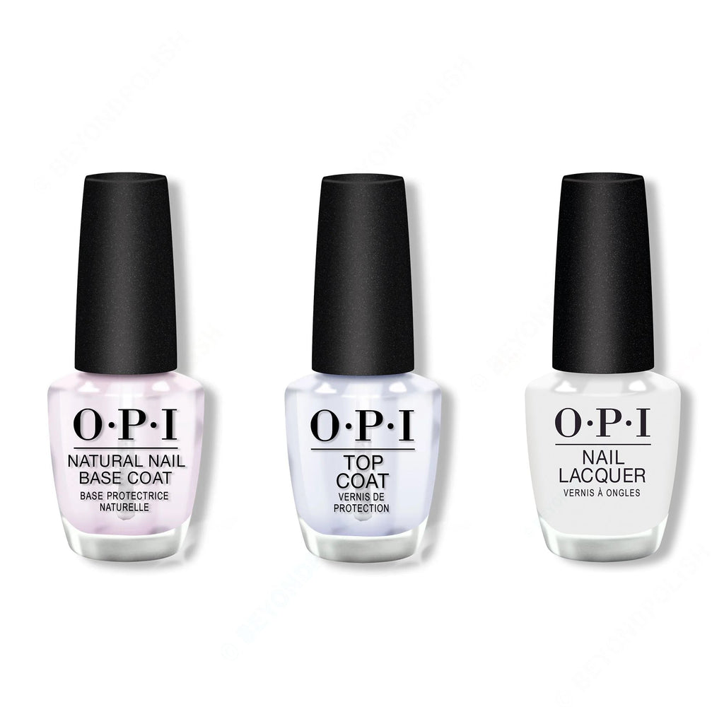 OPI - Nail Lacquer Combo - Base, Top & As Real As It Gets - Long Lasting Formula