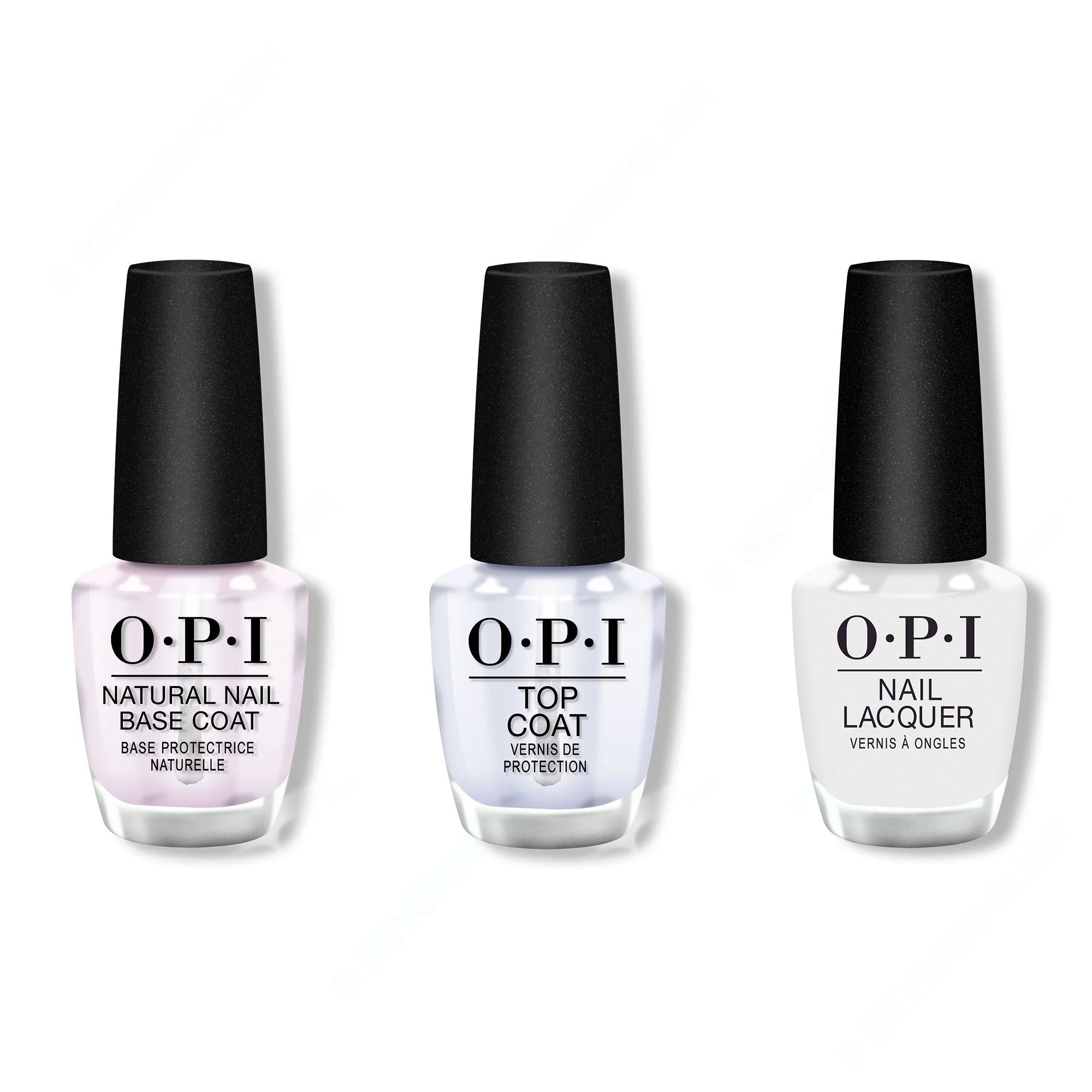 OPI - Nail Lacquer Combo - Base, Top & As Real As It Gets - Long Lasting Formula