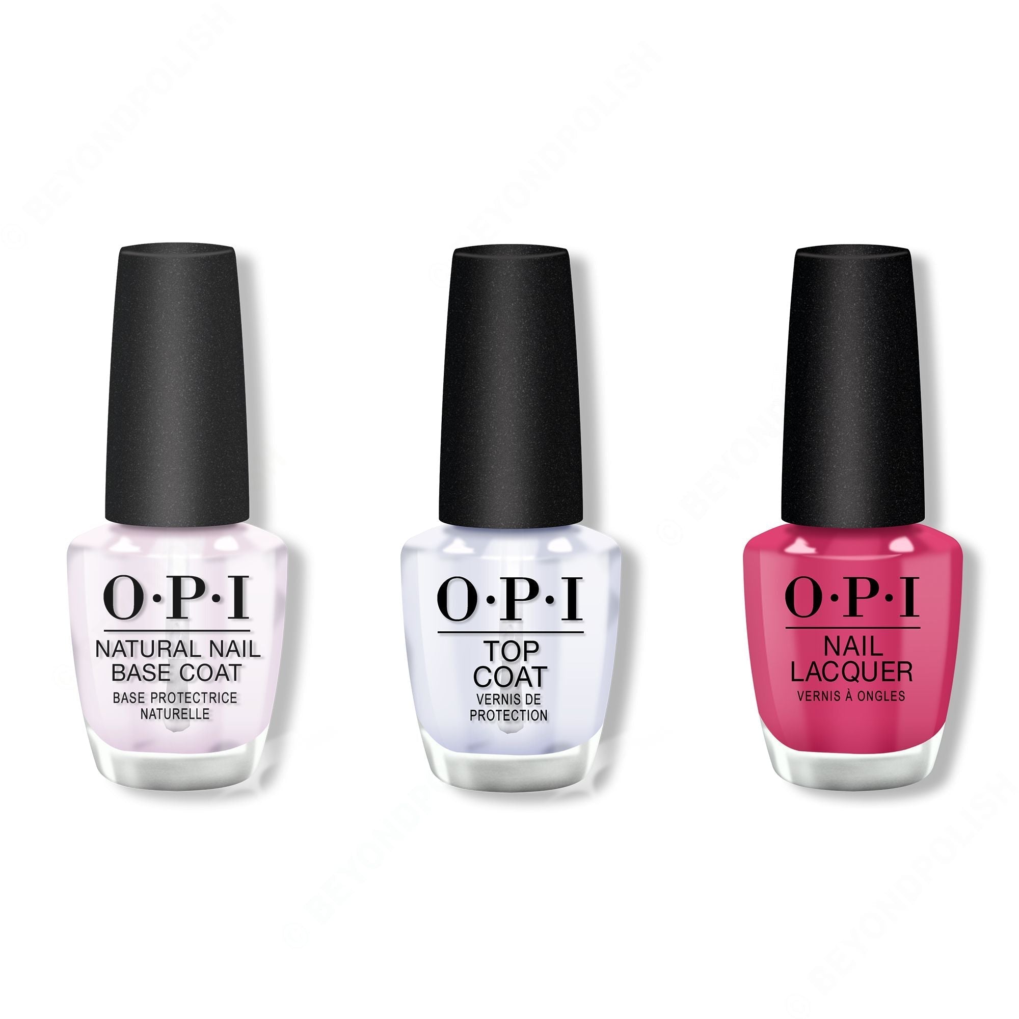 OPI - Nail Lacquer Combo - Base, Top & Aurora Berry-alis 0.5 oz - Long Lasting Formula