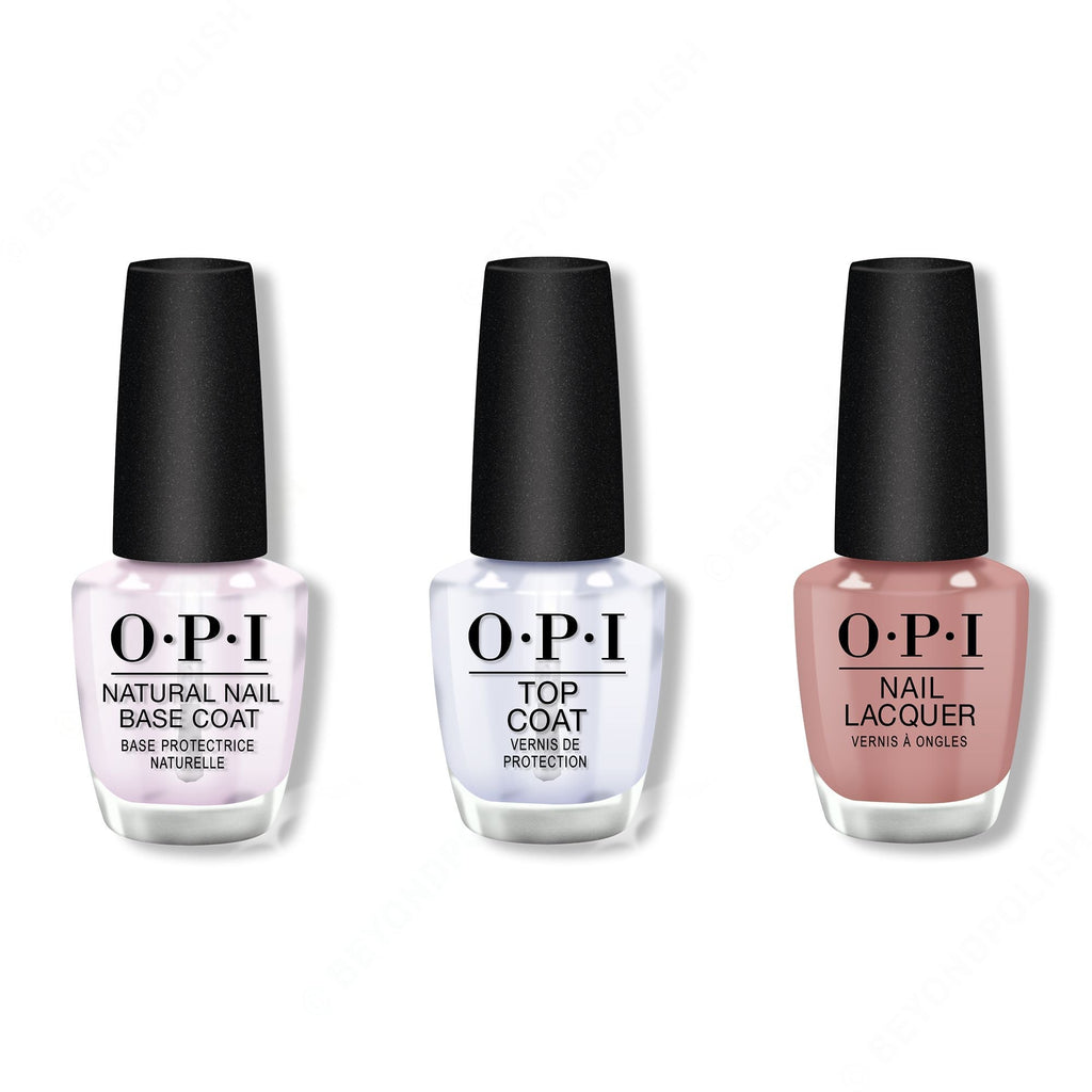 OPI - Nail Lacquer Combo - Base, Top & Barefoot in Barcelona 0.5 oz - Long Lasting Formula