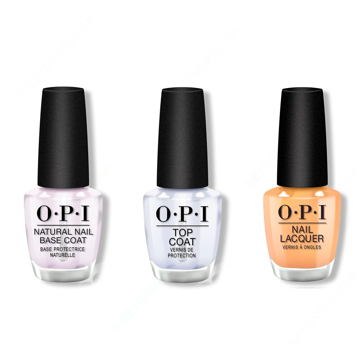 OPI - Nail Lacquer Combo - Base, Top & Beauty School Popout - Long Lasting Formula