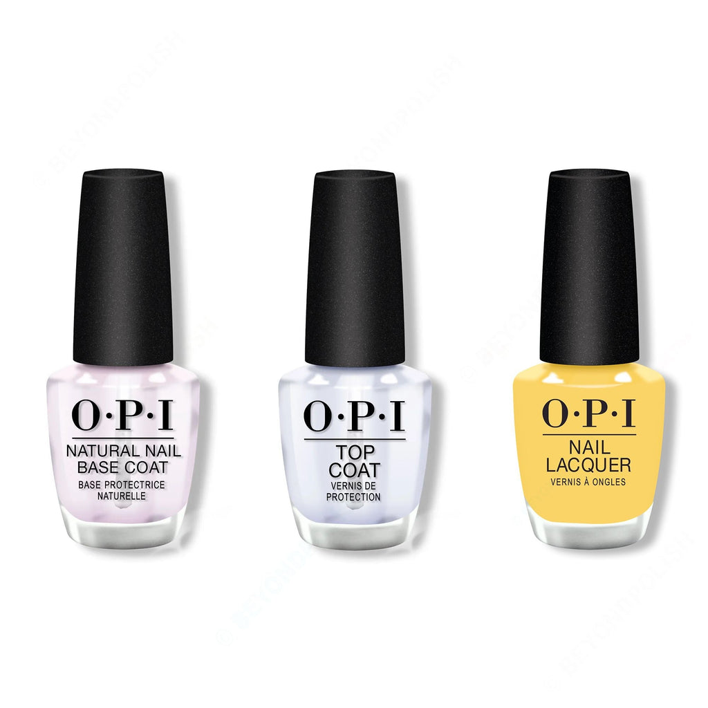 OPI - Nail Lacquer Combo - Base, Top & (Bee)Ffr - Long Lasting Formula