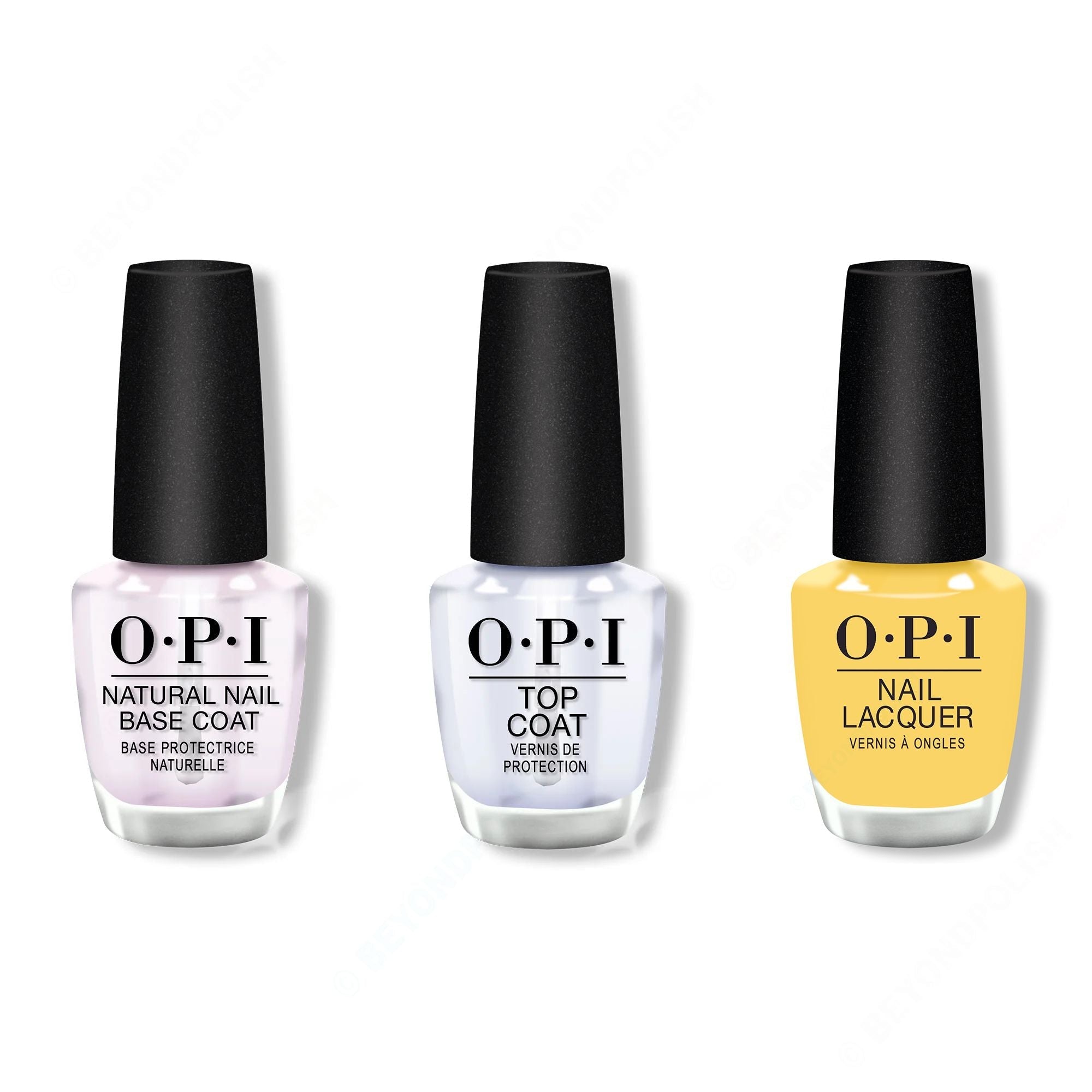 OPI - Nail Lacquer Combo - Base, Top & (Bee)Ffr - Long Lasting Formula