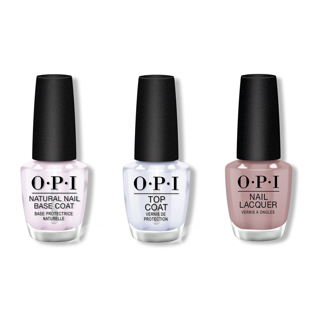 OPI - Nail Lacquer Combo - Base, Top & Berlin There Done That 0.5 oz - Long Lasting Formula