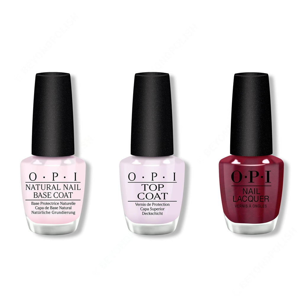 OPI - Nail Lacquer Combo - Base, Top & Big Sagittarius Energy - Long Lasting Formula