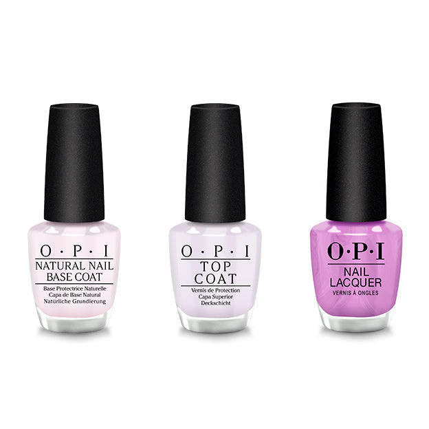 OPI - Nail Lacquer Combo - Base, Top & Bikini Boardroom - Long Lasting Formula