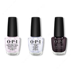 OPI - Nail Lacquer Combo - Base, Top & Black Cherry Chutney 0.5 oz - Long Lasting Formula
