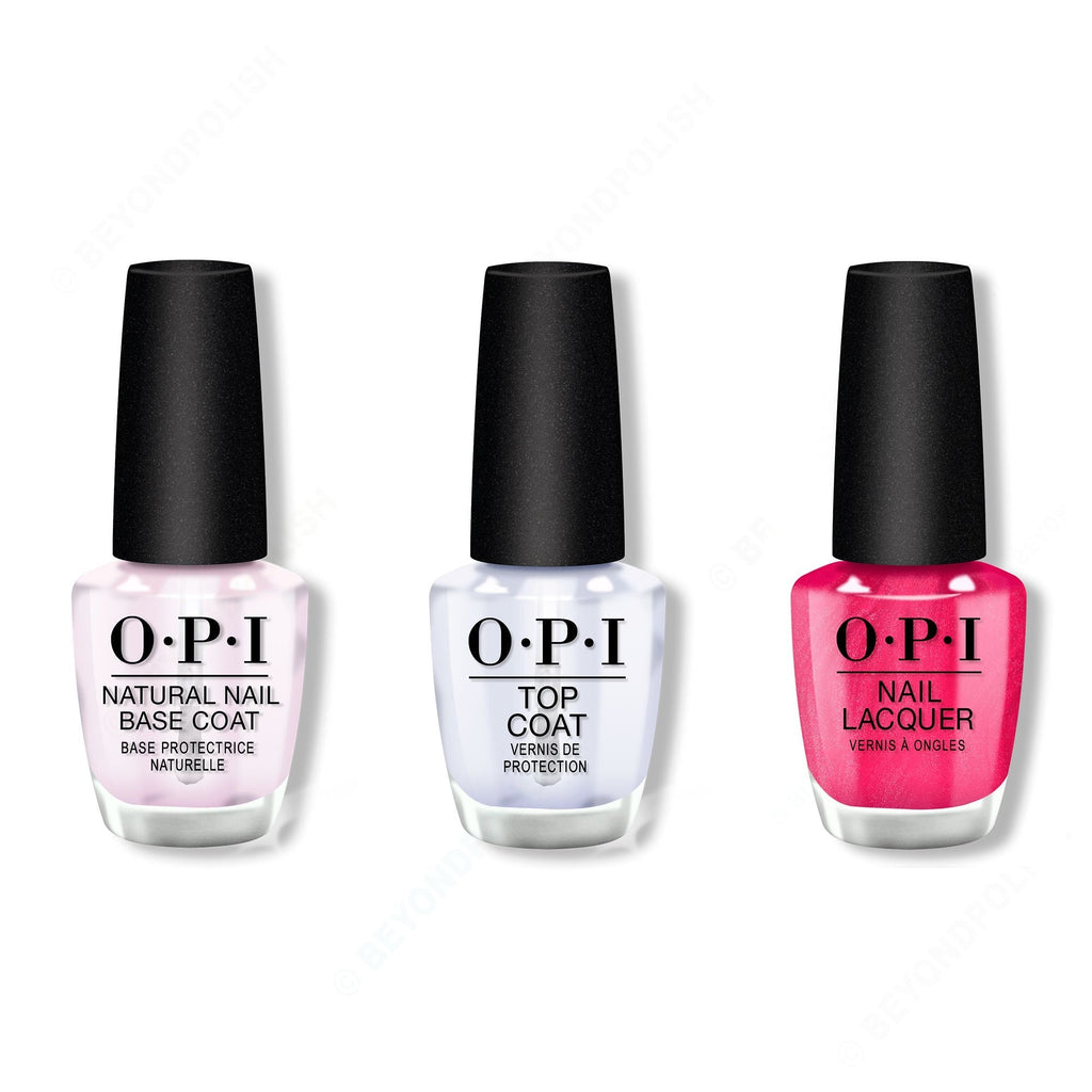OPI - Nail Lacquer Combo - Base, Top & Blame the Mistletoe - Long Lasting Formula