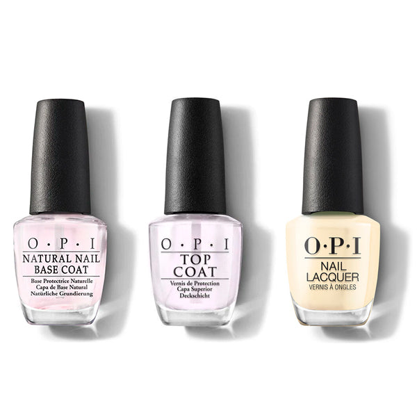 OPI - Nail Lacquer Combo - Base, Top & Blinded By The Ring Light - Long Lasting Formula