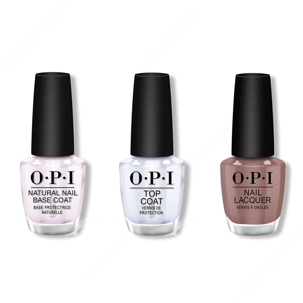 OPI - Nail Lacquer Combo - Base, Top & Bonfire Serenade - Long Lasting Formula