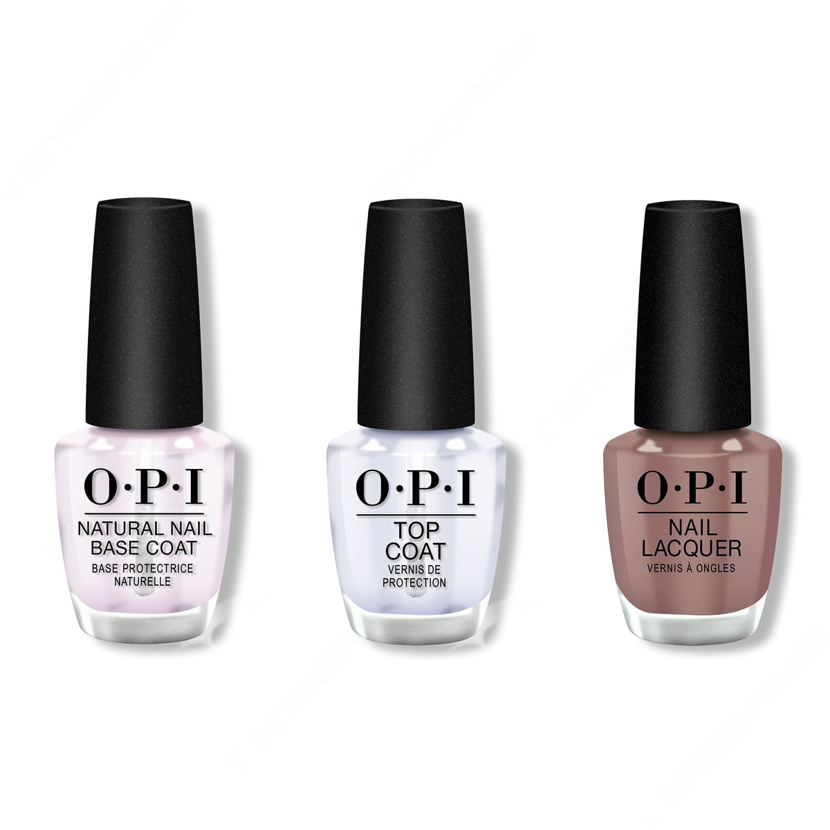 OPI - Nail Lacquer Combo - Base, Top & Bonfire Serenade - Long Lasting Formula