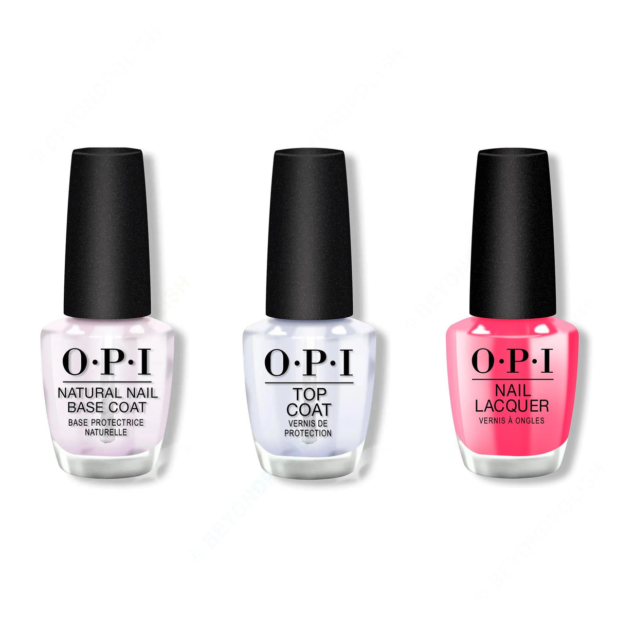 OPI - Nail Lacquer Combo - Base, Top & Bright Where I Belong! - Long Lasting Formula
