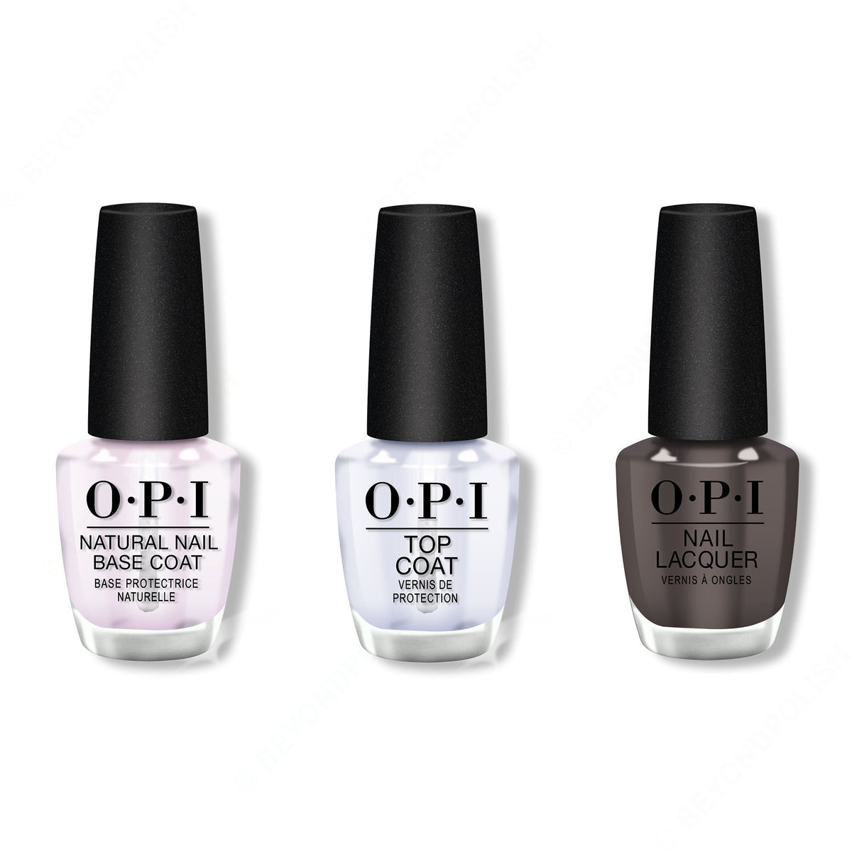 OPI - Nail Lacquer Combo - Base, Top & Brown To Earth - Long Lasting Formula