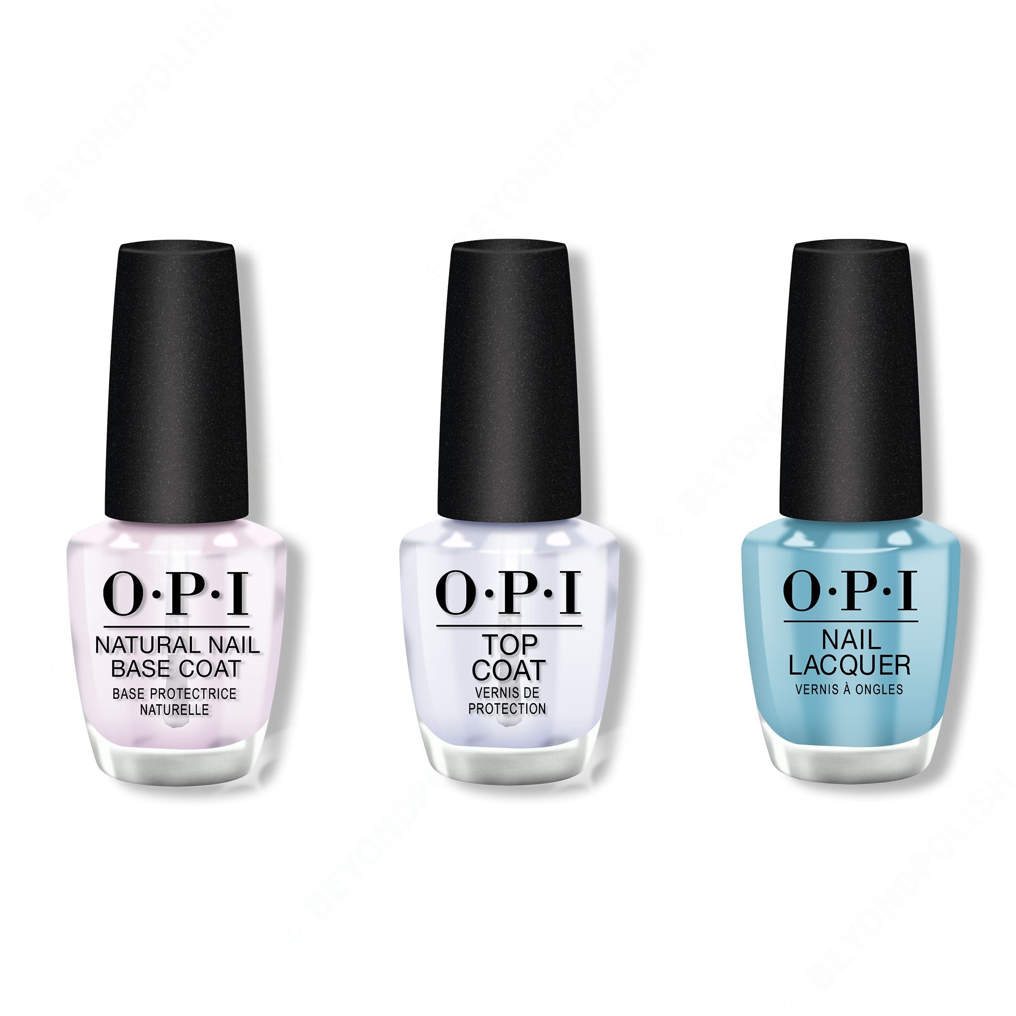OPI - Nail Lacquer Combo - Base, Top & Can't Find My Czechbook 0.5 oz - Long Lasting Formula
