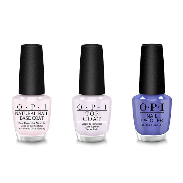 OPI - Nail Lacquer Combo - Base, Top & Charge It To Their Room - Long Lasting Formula