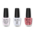 OPI - Nail Lacquer Combo - Base, Top & Chicago Champagne Toast 0.5 oz - Long Lasting Formula