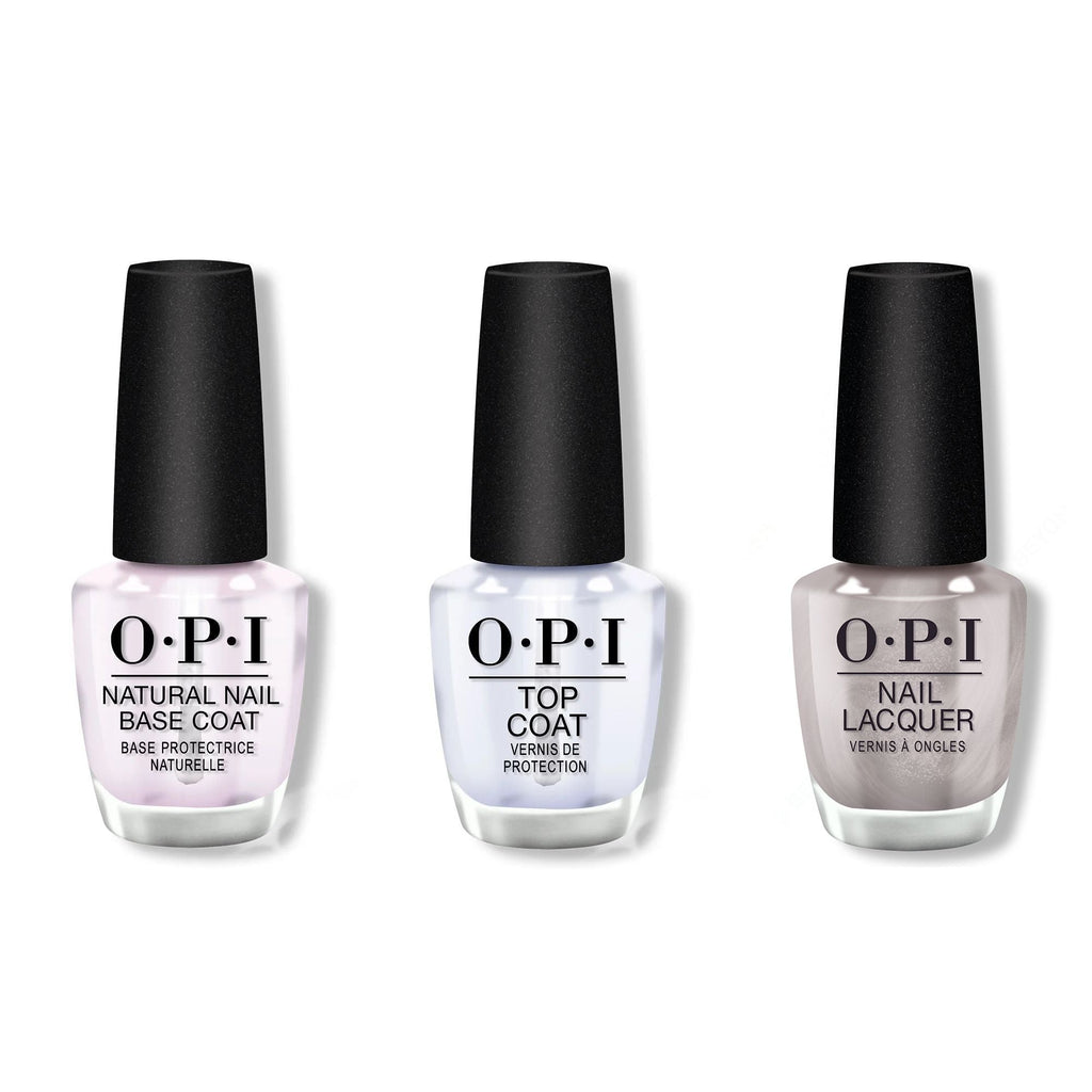 OPI - Nail Lacquer Combo - Base, Top & Chrome Clawz - Long Lasting Formula