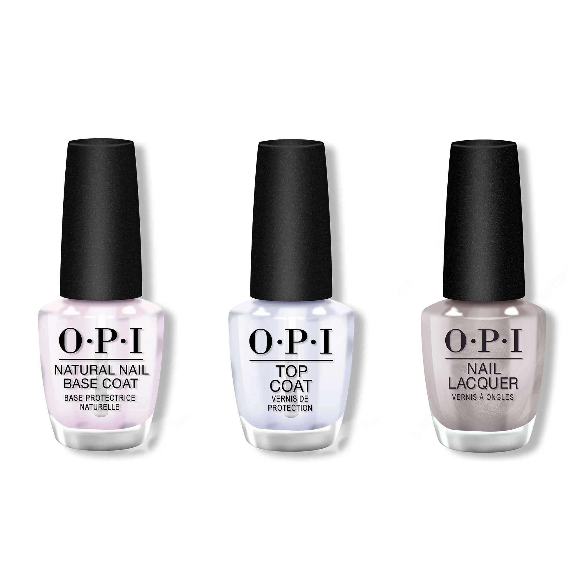 OPI - Nail Lacquer Combo - Base, Top & Chrome Clawz - Long Lasting Formula