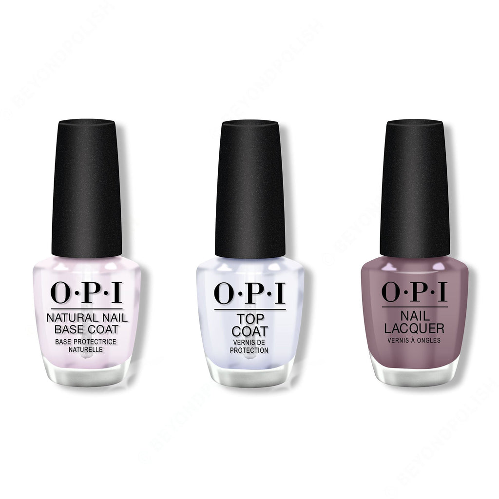 OPI - Nail Lacquer Combo - Base, Top & Claydreaming - Long Lasting Formula