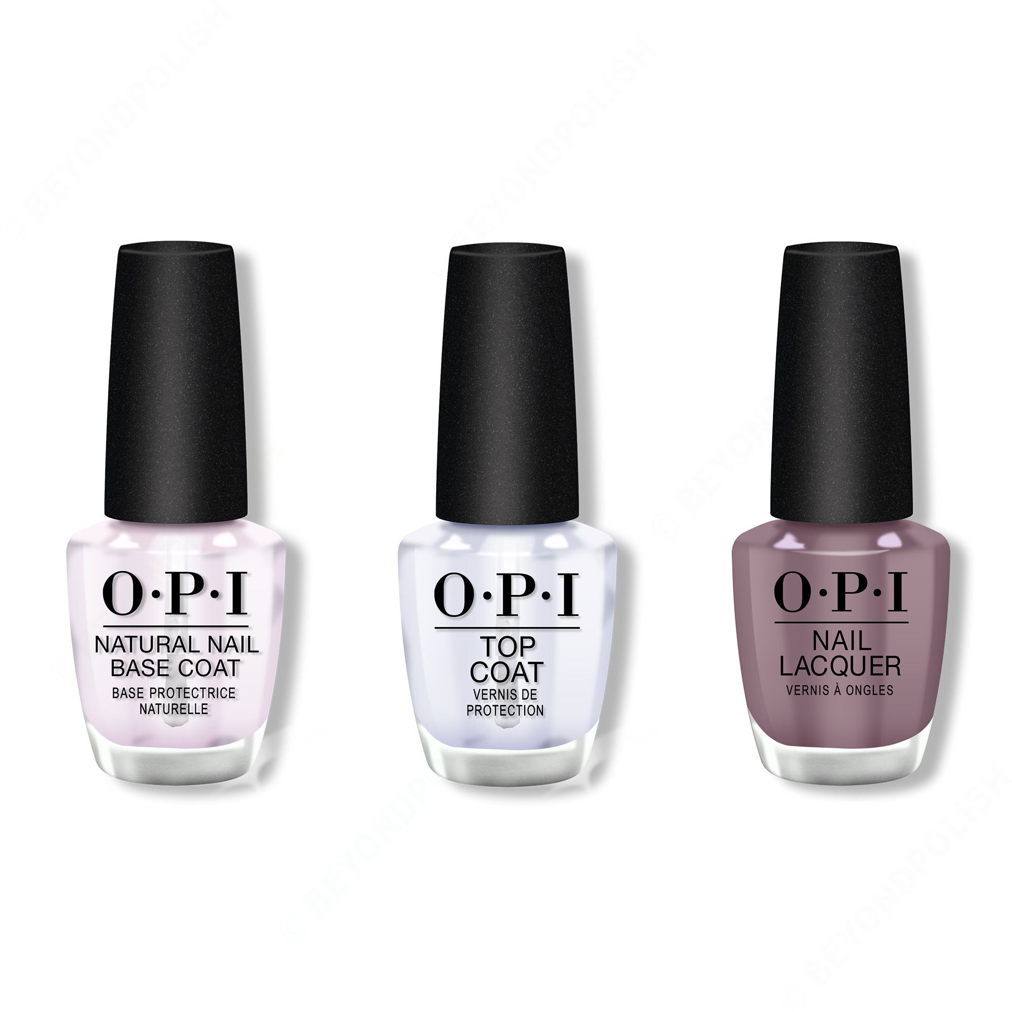 OPI - Nail Lacquer Combo - Base, Top & Claydreaming - Long Lasting Formula
