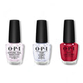 OPI - Nail Lacquer Combo - Base, Top & Color So Hot It Berns 0.5 oz - Long Lasting Formula