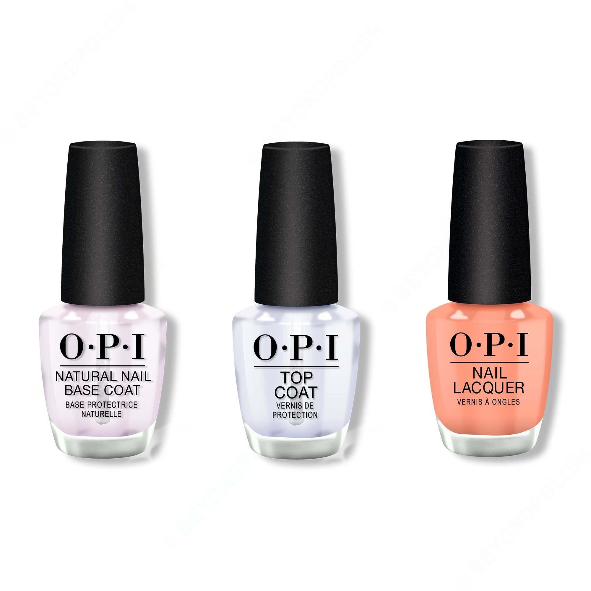 OPI - Nail Lacquer Combo - Base, Top & Coral-ing Your Spirit Animal 0.5 oz - Long Lasting Formula