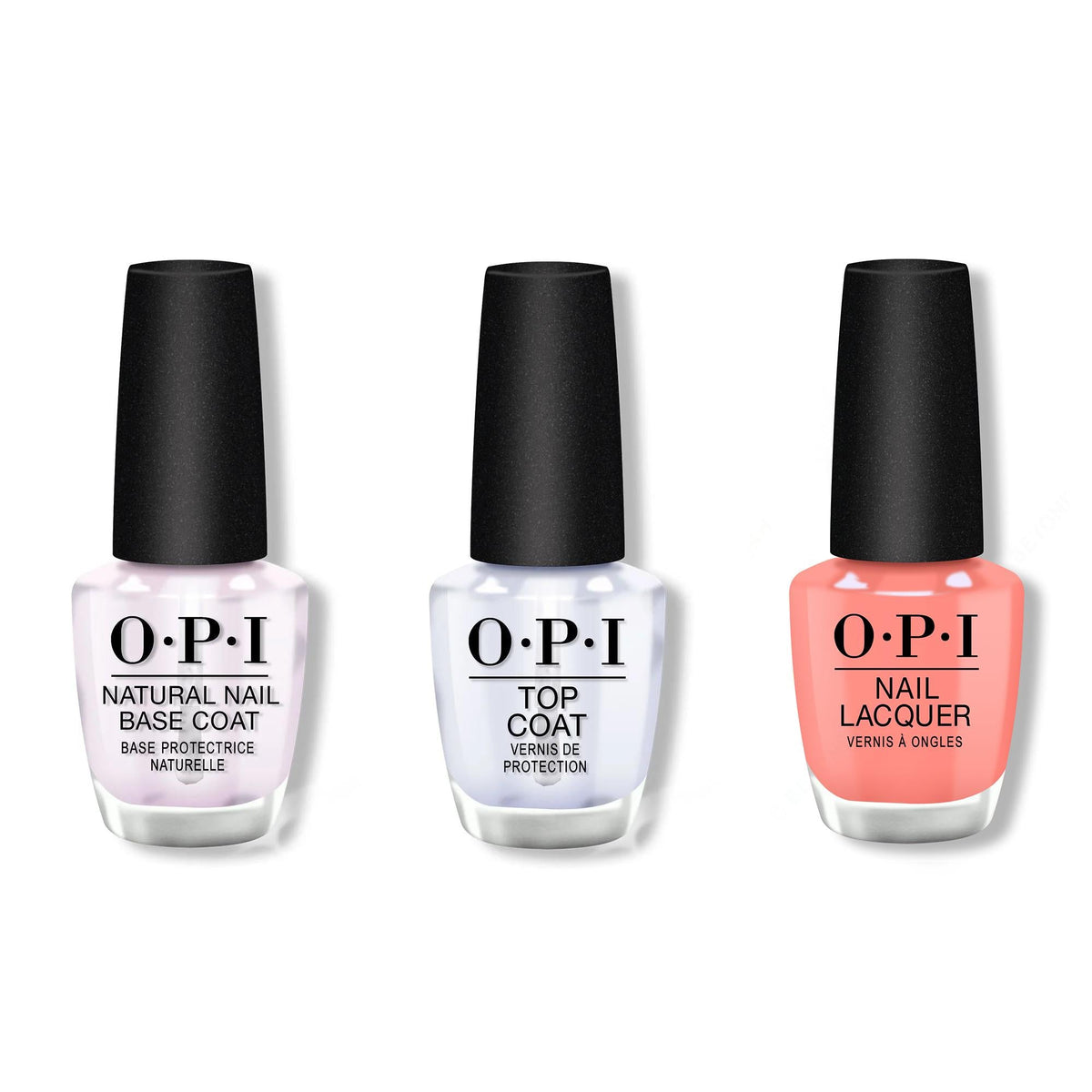 OPI - Nail Lacquer Combo - Base, Top & Cotton Candied Clawz - Long Lasting Formula