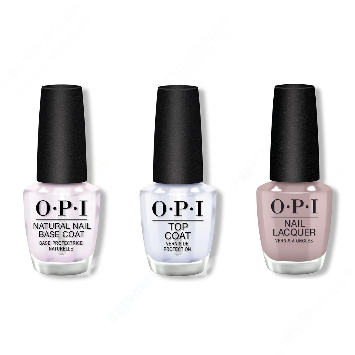 OPI - Nail Lacquer Combo - Base, Top & Crimp and Proper - Long Lasting Formula
