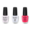 OPI - Nail Lacquer Combo - Base, Top & Cyber Cherry on Top - Long Lasting Formula