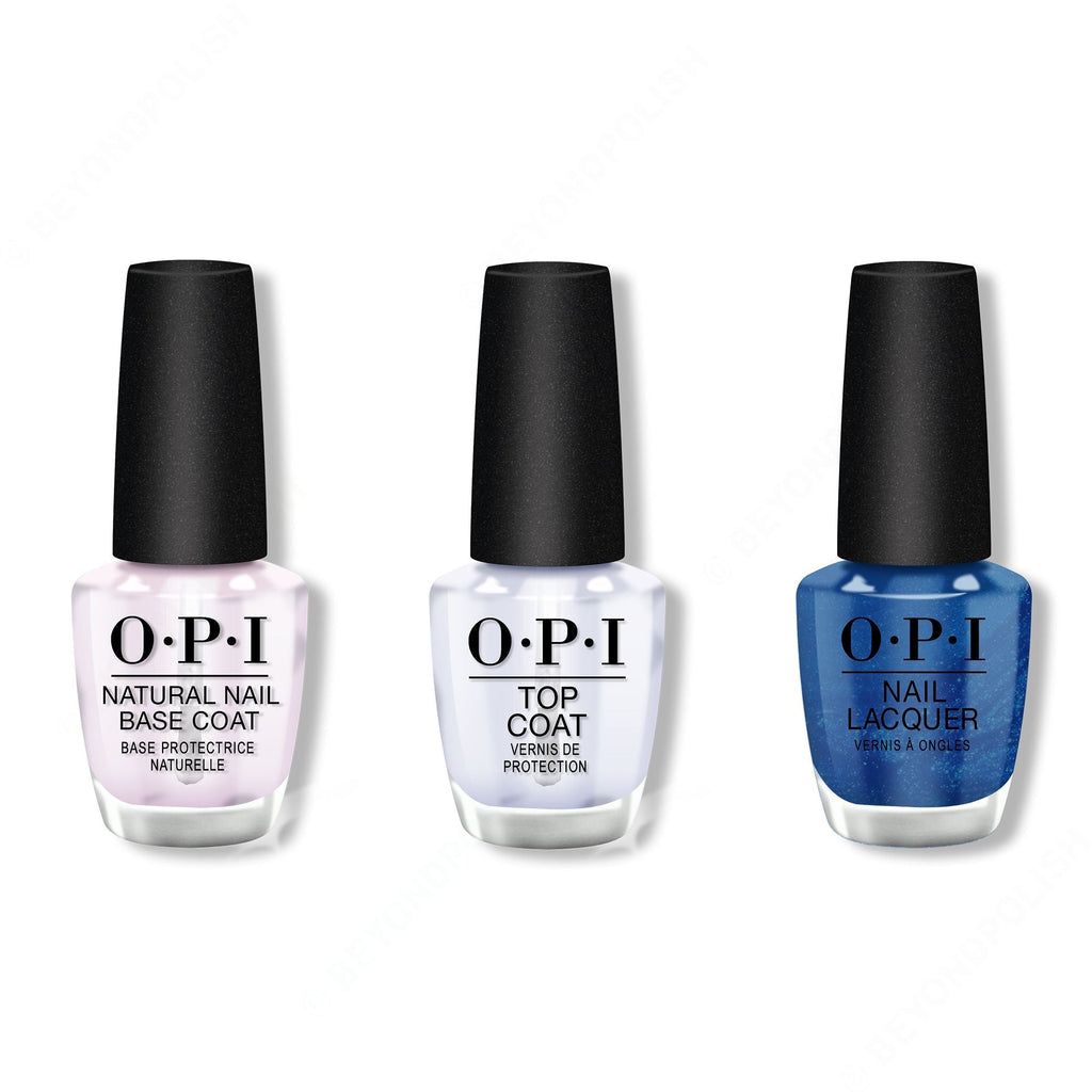 OPI - Nail Lacquer Combo - Base, Top & Do You Sea What I Sea 0.5 oz - Long Lasting Formula
