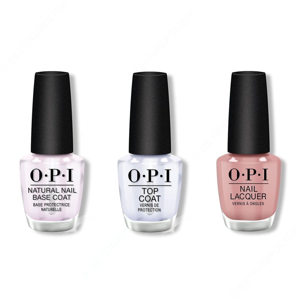 OPI - Nail Lacquer Combo - Base, Top & Dulce de Leche 0.5 oz - Long Lasting Formula
