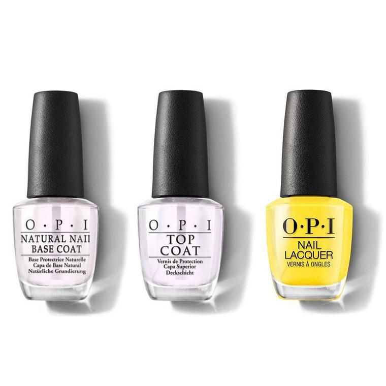 OPI - Nail Lacquer Combo - Base, Top & Exotic Birds Do Not Tweet 0.5 oz - Long Lasting Formula