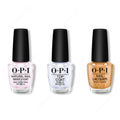 OPI - Nail Lacquer Combo - Base, Top & Five Golden Flings - Long Lasting Formula