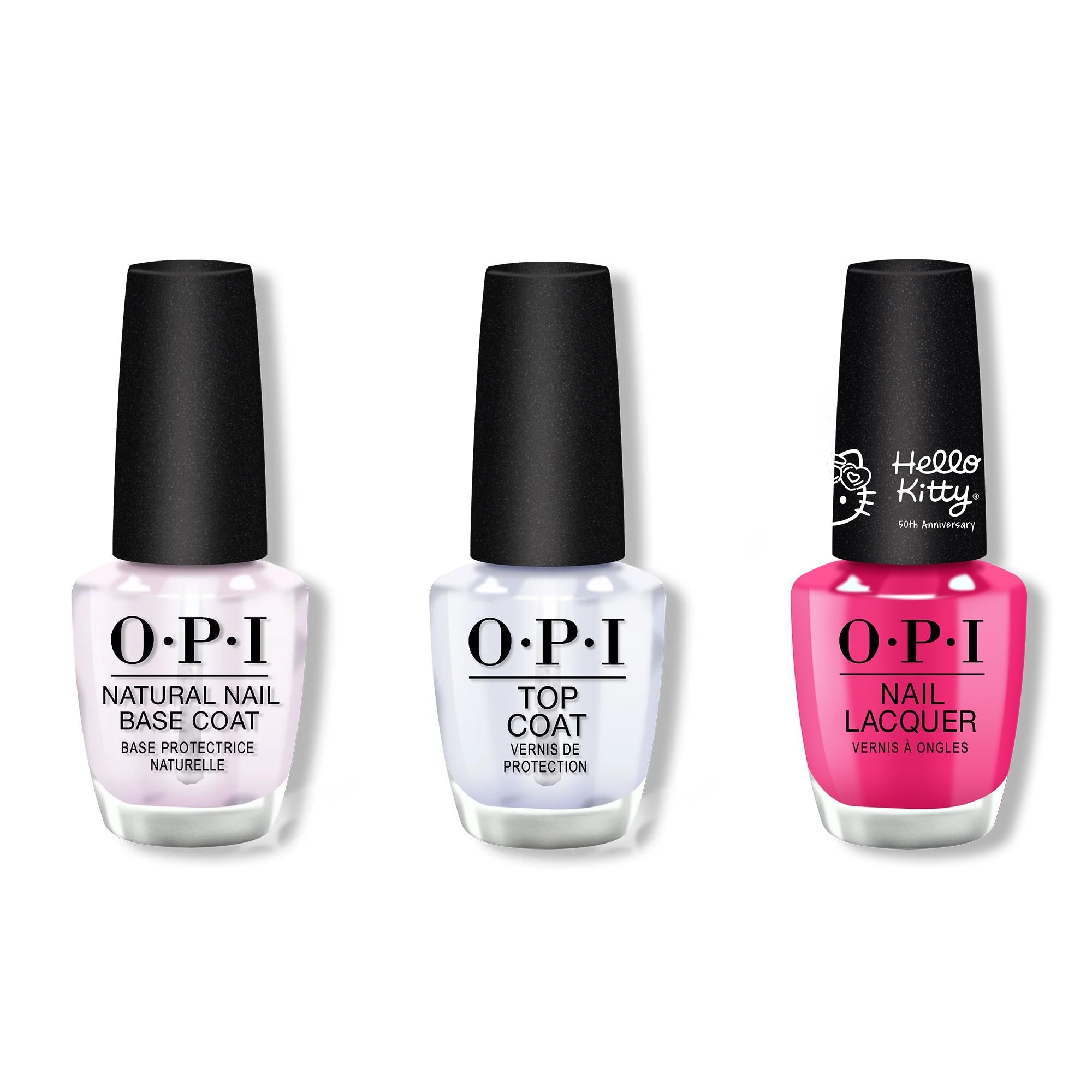 OPI - Nail Lacquer Combo - Base, Top & Follow Your Heart - Long Lasting Formula