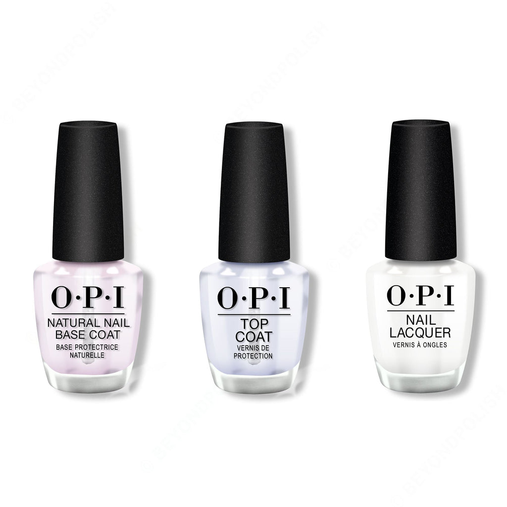 OPI - Nail Lacquer Combo - Base, Top & Funny Bunny 0.5 oz - Long Lasting Formula
