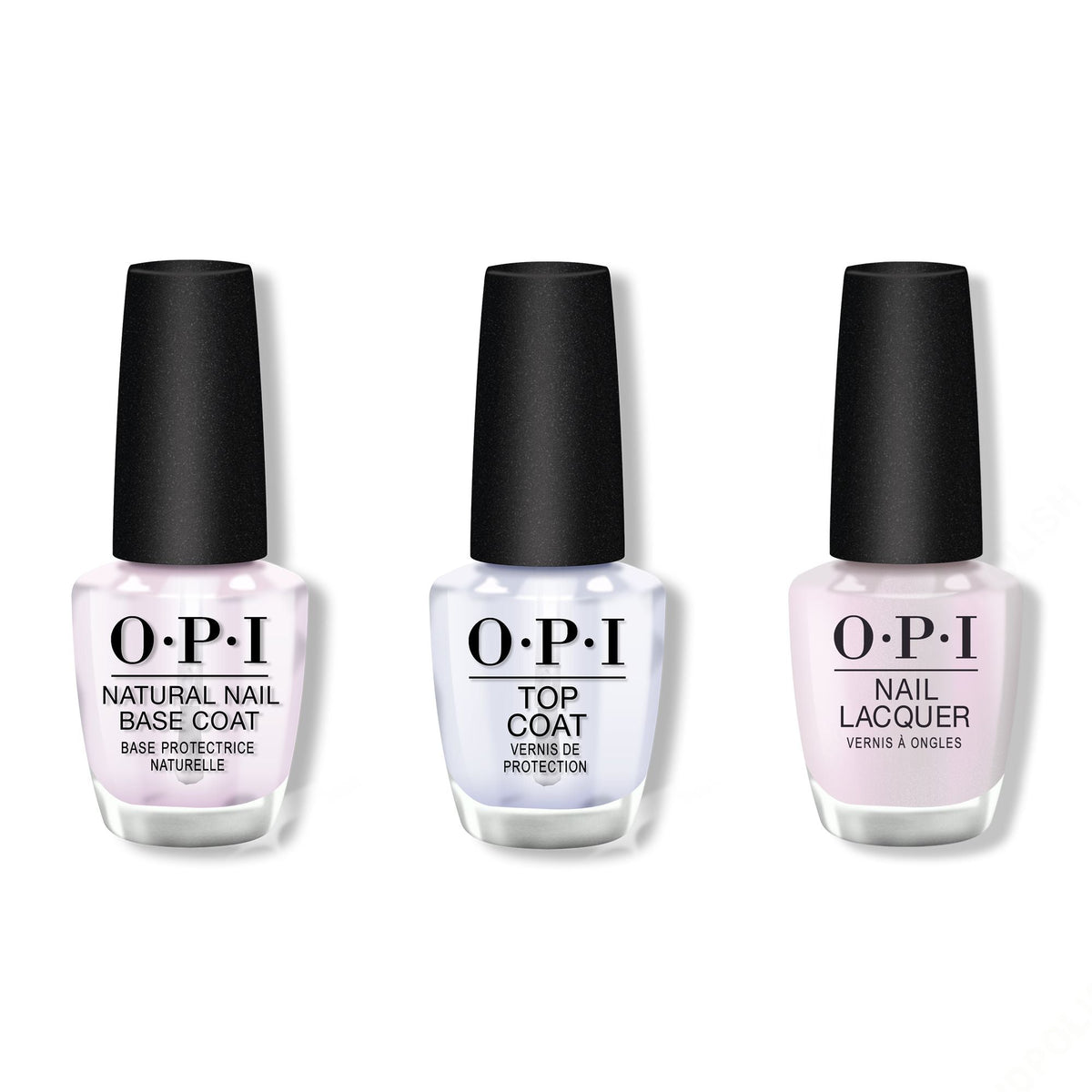 OPI - Nail Lacquer Combo - Base, Top & Glazed N' Amused - Long Lasting Formula