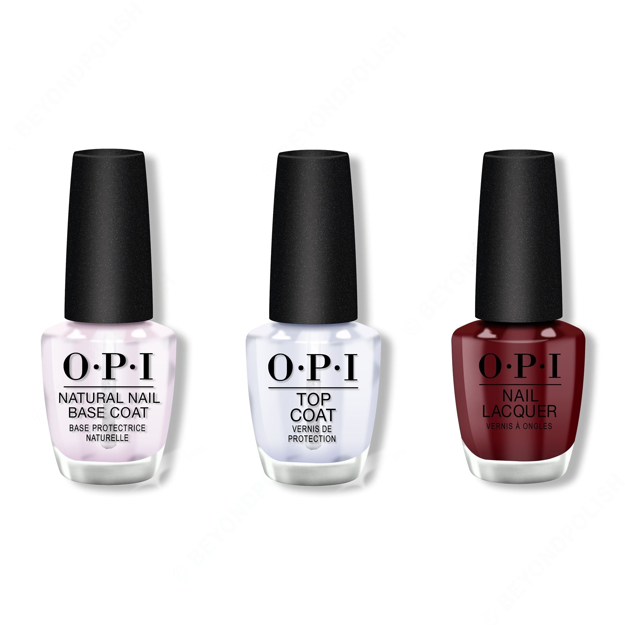 OPI - Nail Lacquer Combo - Base, Top & Got the Blues for Red 0.5 oz - Long Lasting Formula