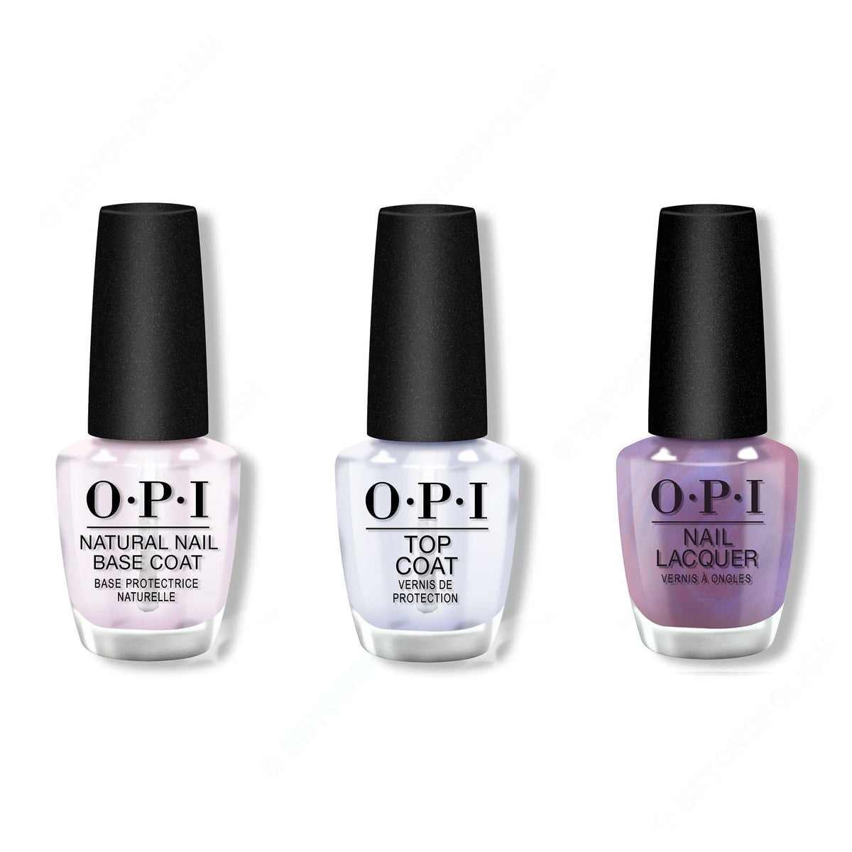 OPI - Nail Lacquer Combo - Base, Top & Grape Escape - Long Lasting Formula